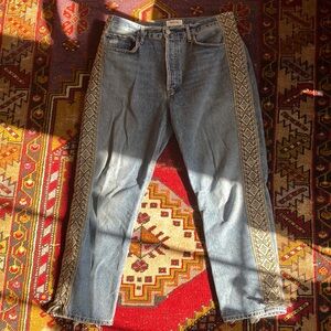 Agolde Tapestry Embellished Button Fly Jeans